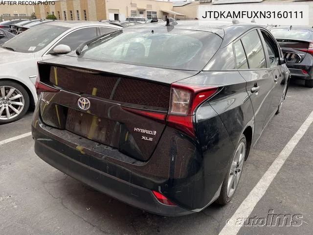 2022 Toyota Prius Night Shade/L/Le/Xle/Limited VIN: JTDKAMFUXN3160111 Lot: 40379294