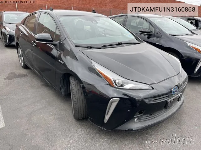 2022 Toyota Prius Night Shade/L/Le/Xle/Limited VIN: JTDKAMFU1N3160868 Lot: 40379305