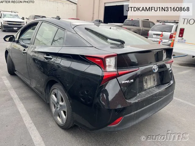 2022 Toyota Prius Night Shade/L/Le/Xle/Limited VIN: JTDKAMFU1N3160868 Lot: 40379305