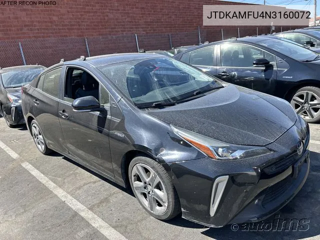 2022 Toyota Prius Night Shade/L/Le/Xle/Limited VIN: JTDKAMFU4N3160072 Lot: 40379340