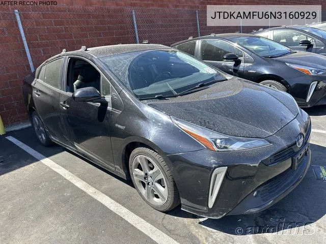 2022 Toyota Prius Night Shade/L/Le/Xle/Limited VIN: JTDKAMFU6N3160929 Lot: 40379341