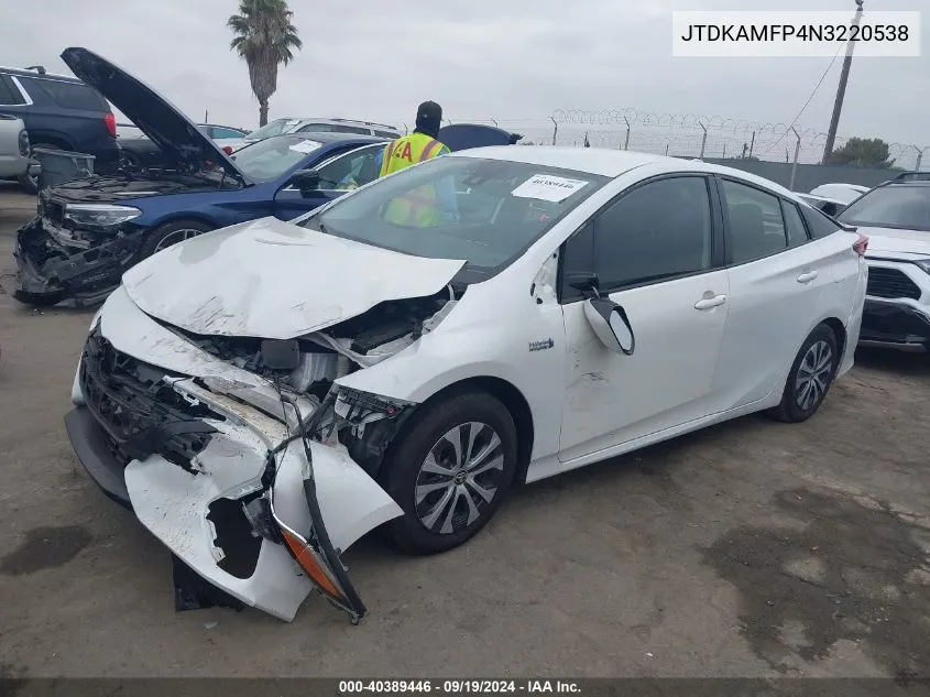 2022 Toyota Prius Prime Xle VIN: JTDKAMFP4N3220538 Lot: 40389446