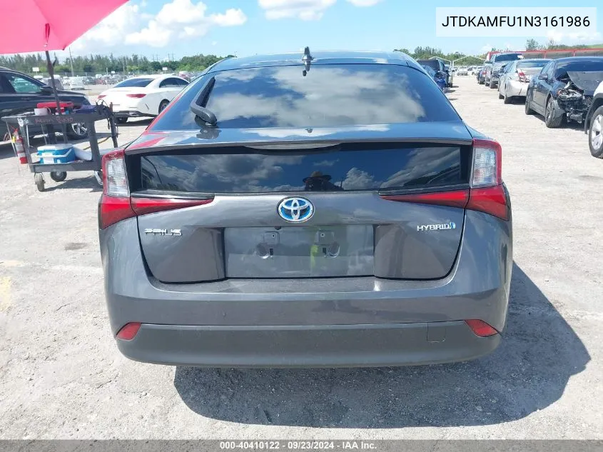 2022 Toyota Prius Night Shade/L/Le/Xle/Limi VIN: JTDKAMFU1N3161986 Lot: 40410122