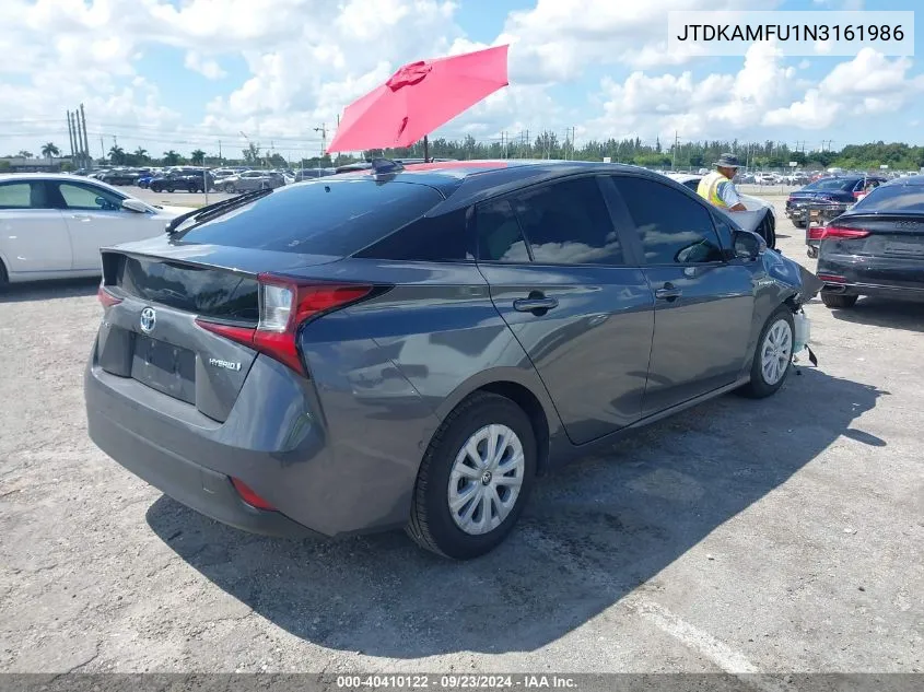 2022 Toyota Prius Night Shade/L/Le/Xle/Limi VIN: JTDKAMFU1N3161986 Lot: 40410122