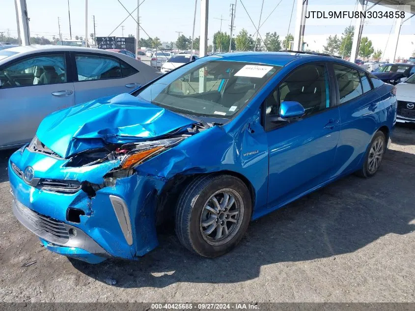 2022 Toyota Prius Le Awd-E VIN: JTDL9MFU8N3034858 Lot: 40425685