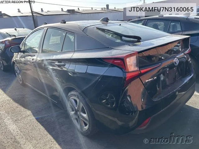 2022 Toyota Prius Xle VIN: JTDKAMFU7N3160065 Lot: 40440643