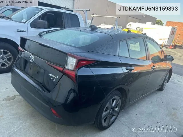 2022 Toyota Prius Xle VIN: JTDKAMFU6N3159893 Lot: 40440646