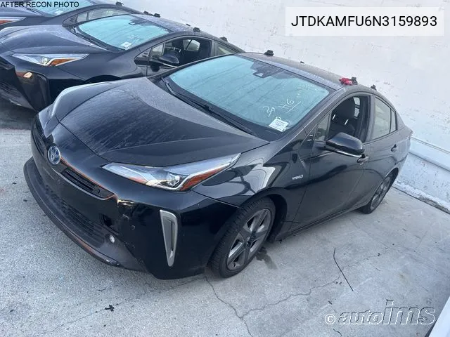 2022 Toyota Prius Xle VIN: JTDKAMFU6N3159893 Lot: 40440646