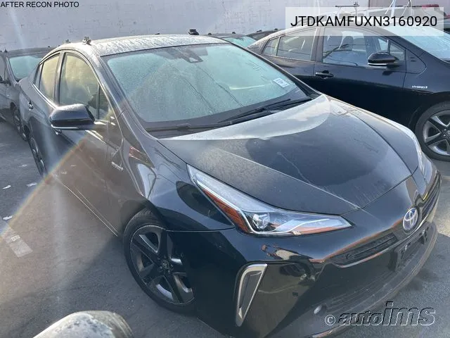 2022 Toyota Prius Xle VIN: JTDKAMFUXN3160920 Lot: 40443242