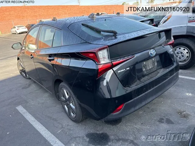 2022 Toyota Prius Xle VIN: JTDKAMFUXN3160920 Lot: 40443242