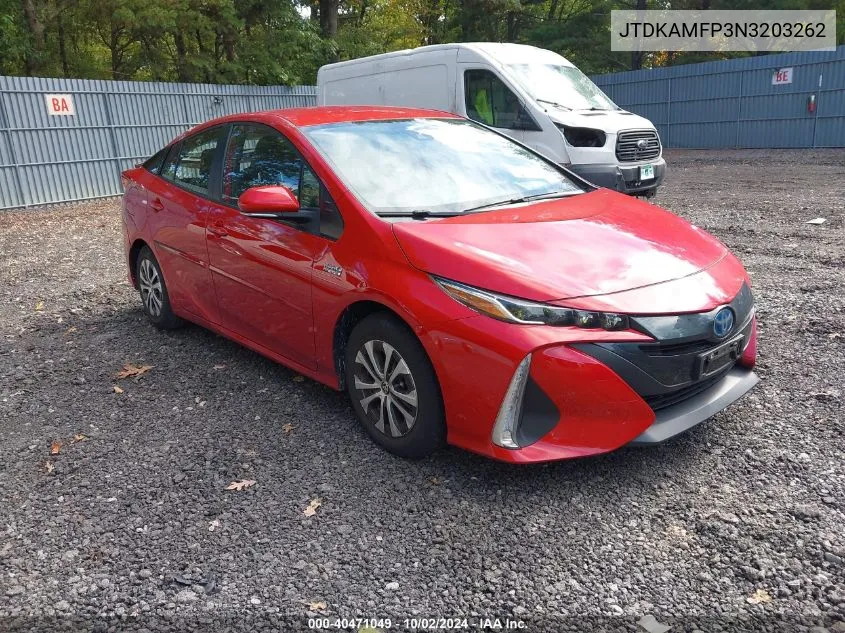 2022 Toyota Prius Prime Xle VIN: JTDKAMFP3N3203262 Lot: 40471049