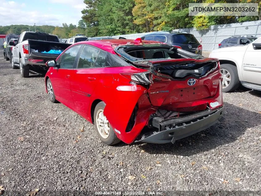 2022 Toyota Prius Prime Xle VIN: JTDKAMFP3N3203262 Lot: 40471049