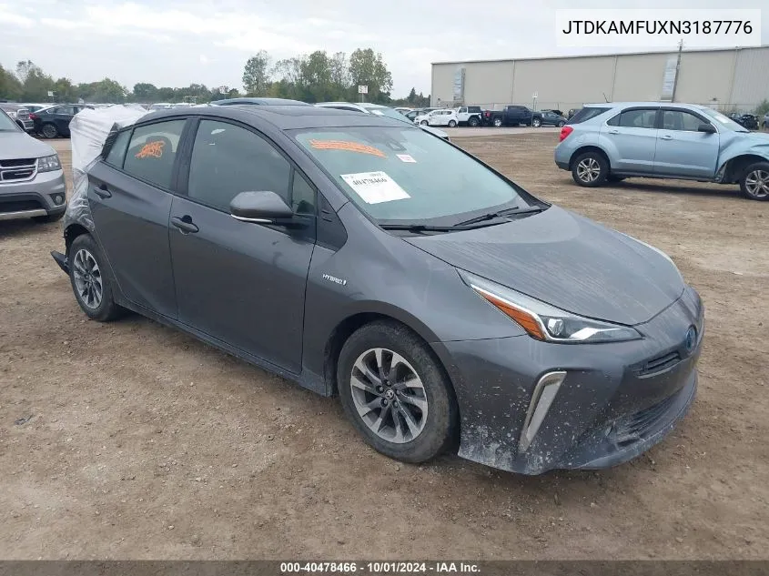 2022 Toyota Prius Night Shade/L/Le/Xle/Limi VIN: JTDKAMFUXN3187776 Lot: 40478466