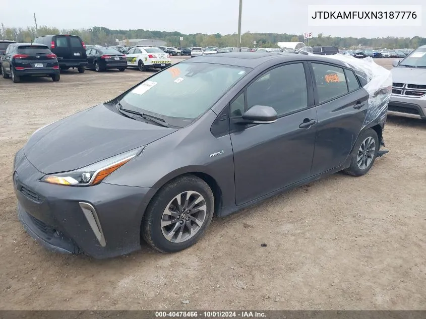 2022 Toyota Prius Night Shade/L/Le/Xle/Limi VIN: JTDKAMFUXN3187776 Lot: 40478466