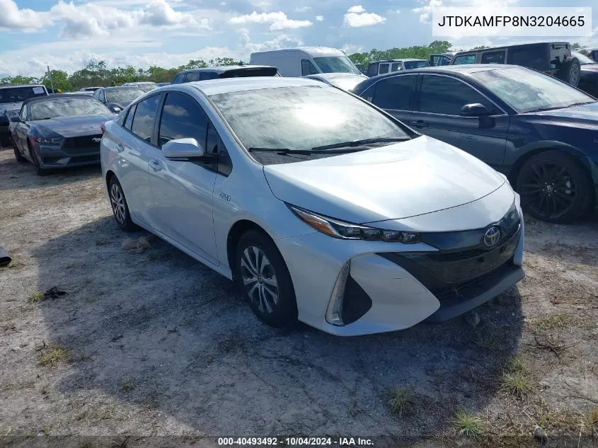 2022 Toyota Prius Prime Le/Xle/Limited VIN: JTDKAMFP8N3204665 Lot: 40493492