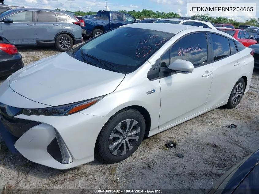 2022 Toyota Prius Prime Le/Xle/Limited VIN: JTDKAMFP8N3204665 Lot: 40493492