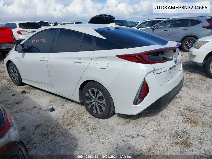 2022 Toyota Prius Prime Le/Xle/Limited VIN: JTDKAMFP8N3204665 Lot: 40493492