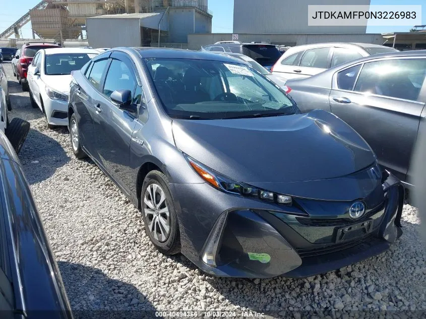 2022 Toyota Prius Prime Xle VIN: JTDKAMFP0N3226983 Lot: 40494366