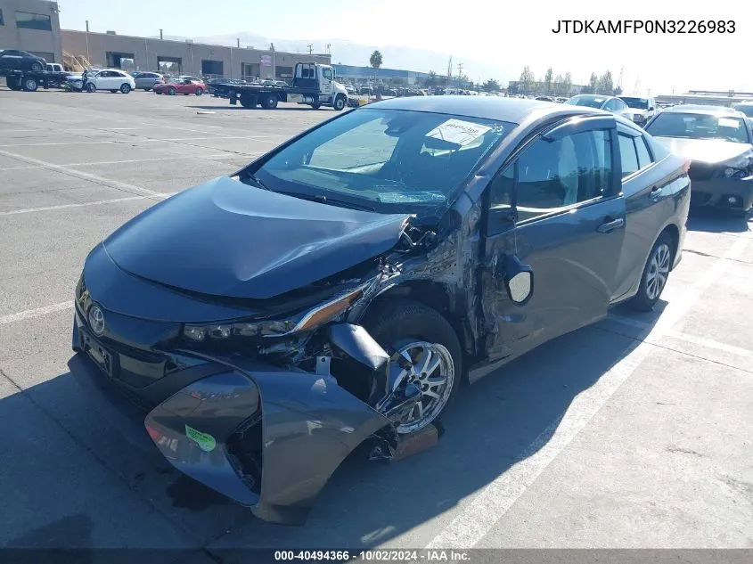 2022 Toyota Prius Prime Xle VIN: JTDKAMFP0N3226983 Lot: 40494366