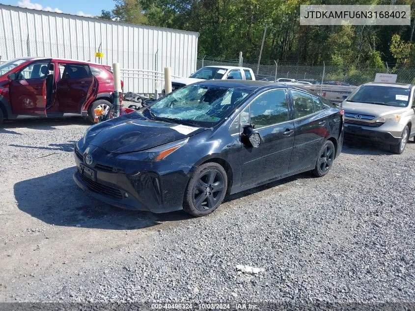 2022 Toyota Prius Nightshade Edition VIN: JTDKAMFU6N3168402 Lot: 40496324