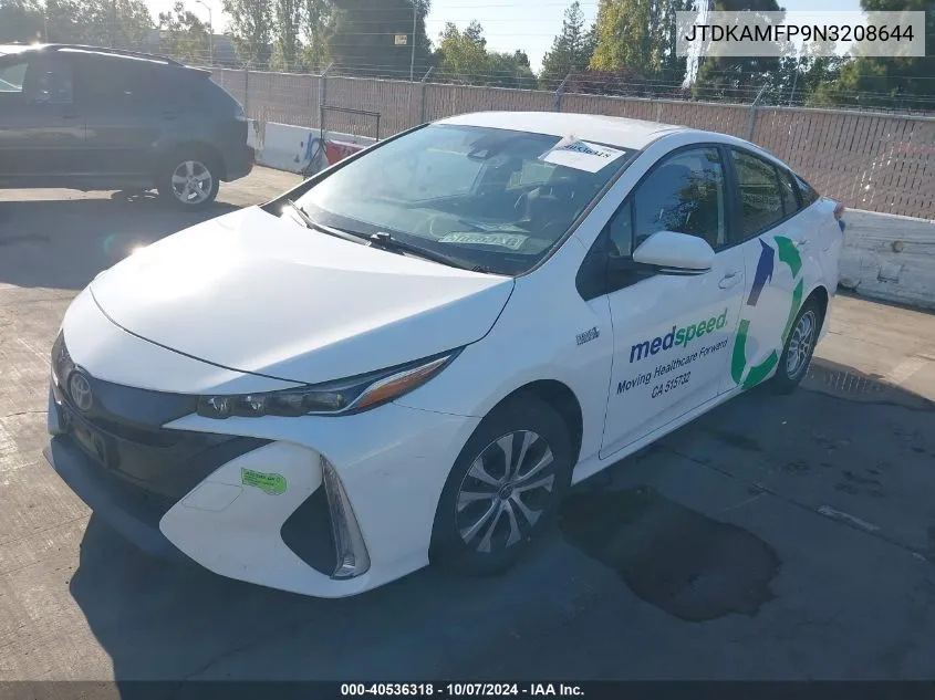 2022 Toyota Prius Prime Le VIN: JTDKAMFP9N3208644 Lot: 40536318