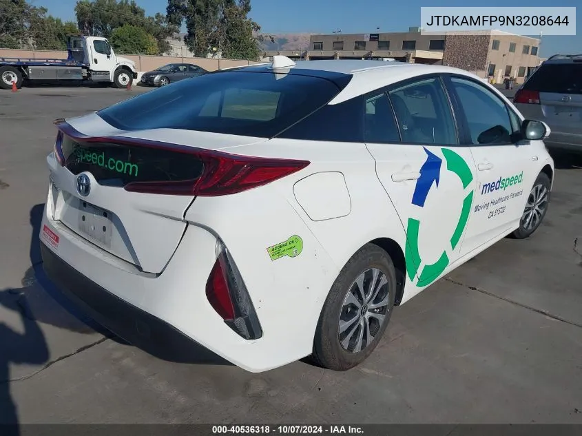 2022 Toyota Prius Prime Le VIN: JTDKAMFP9N3208644 Lot: 40536318