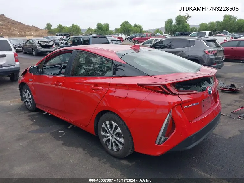 2022 Toyota Prius Prime Limited VIN: JTDKAMFP7N3228505 Lot: 40537907