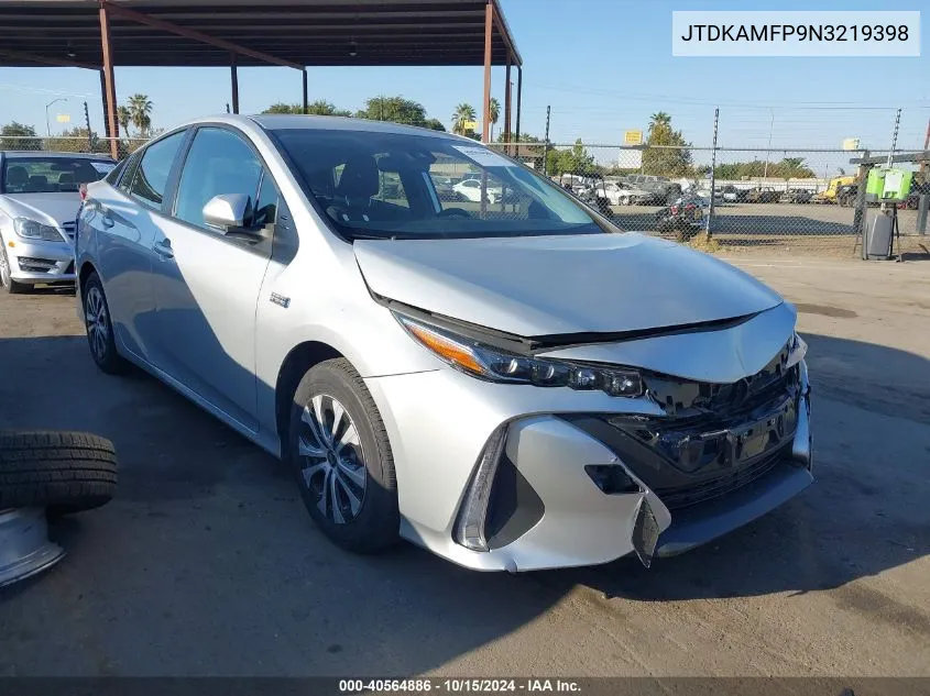 2022 Toyota Prius Prime Le VIN: JTDKAMFP9N3219398 Lot: 40564886