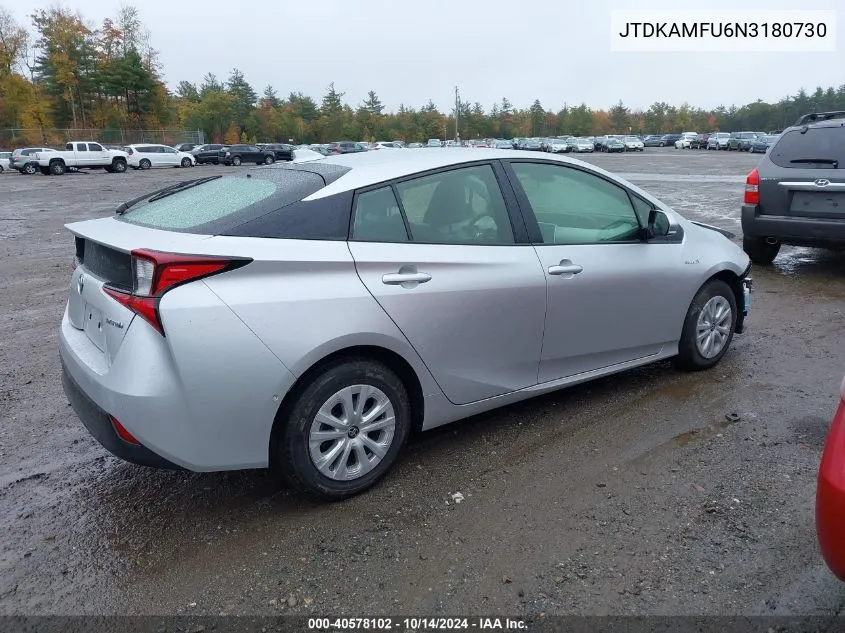 2022 Toyota Prius Le VIN: JTDKAMFU6N3180730 Lot: 40578102