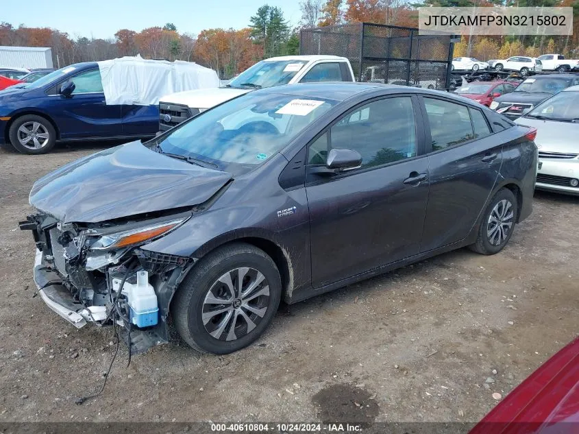 JTDKAMFP3N3215802 2022 Toyota Prius Prime Le/Xle/Limited