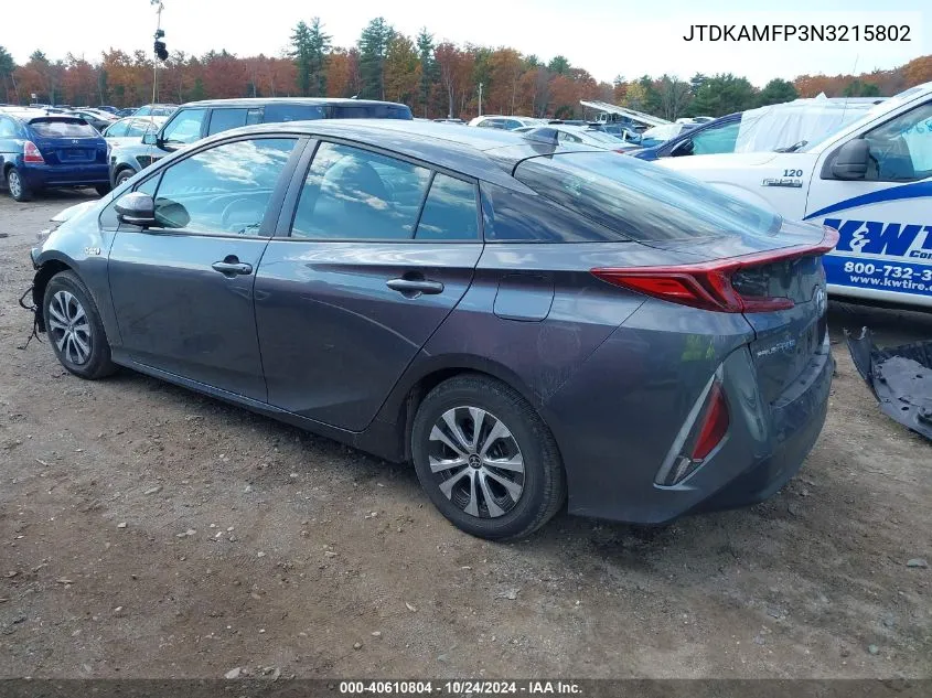 JTDKAMFP3N3215802 2022 Toyota Prius Prime Le/Xle/Limited