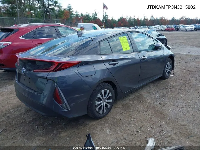 JTDKAMFP3N3215802 2022 Toyota Prius Prime Le/Xle/Limited