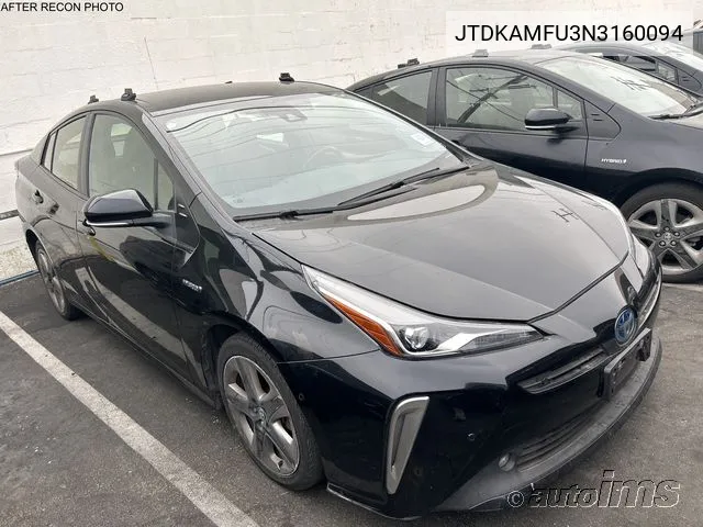 2022 Toyota Prius Xle VIN: JTDKAMFU3N3160094 Lot: 40613786