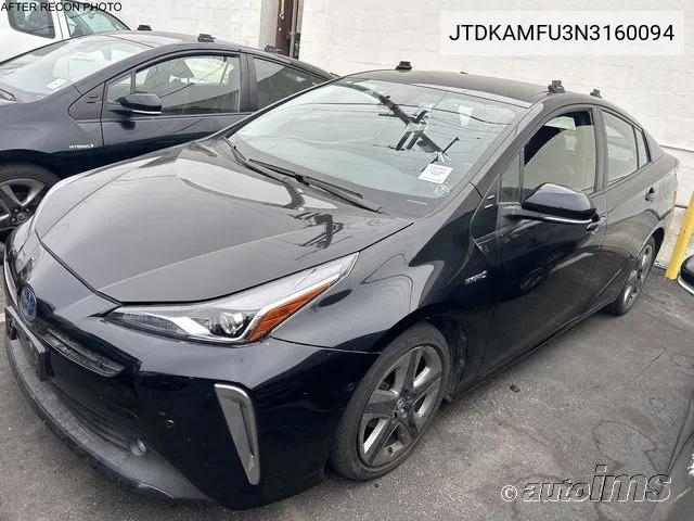 2022 Toyota Prius Xle VIN: JTDKAMFU3N3160094 Lot: 40613786