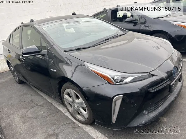 2022 Toyota Prius Xle VIN: JTDKAMFU9N3160715 Lot: 40613824