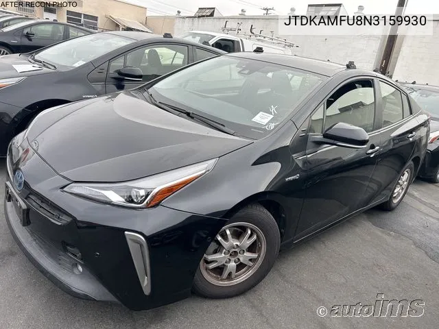 2022 Toyota Prius Xle VIN: JTDKAMFU8N3159930 Lot: 40625856