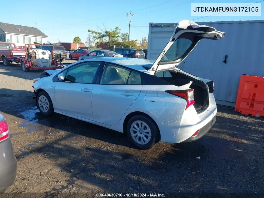 2022 Toyota Prius L VIN: JTDKAMFU9N3172105 Lot: 40630710