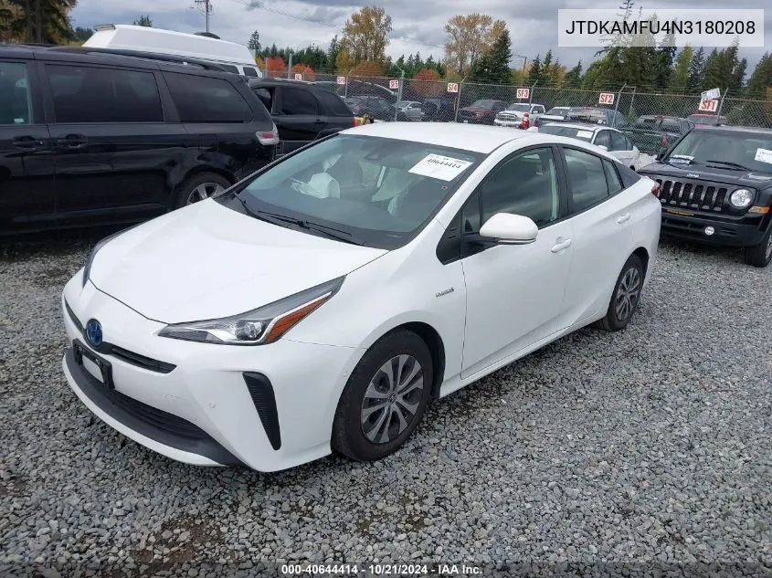 2022 Toyota Prius Le VIN: JTDKAMFU4N3180208 Lot: 40644414