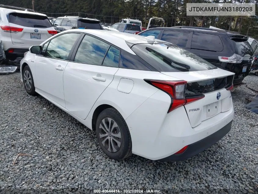 2022 Toyota Prius Le VIN: JTDKAMFU4N3180208 Lot: 40644414