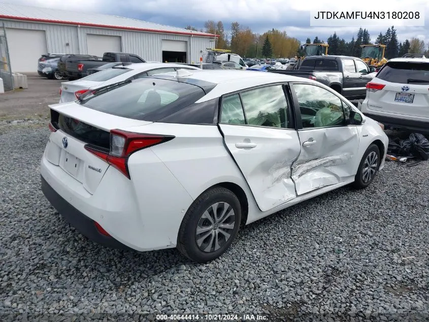 2022 Toyota Prius Le VIN: JTDKAMFU4N3180208 Lot: 40644414