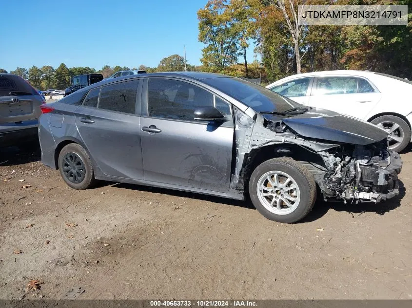 2022 Toyota Prius Prime Le VIN: JTDKAMFP8N3214791 Lot: 40653733