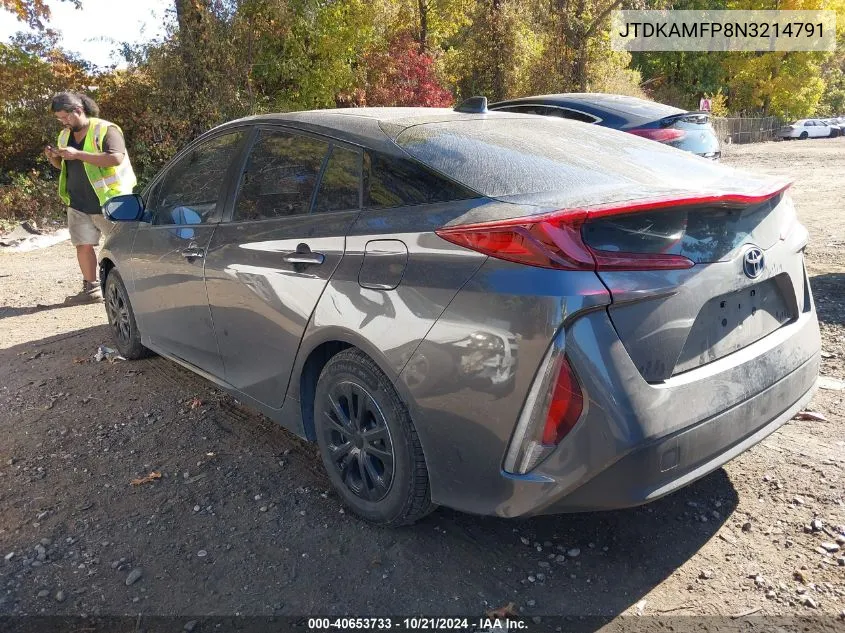 2022 Toyota Prius Prime Le VIN: JTDKAMFP8N3214791 Lot: 40653733