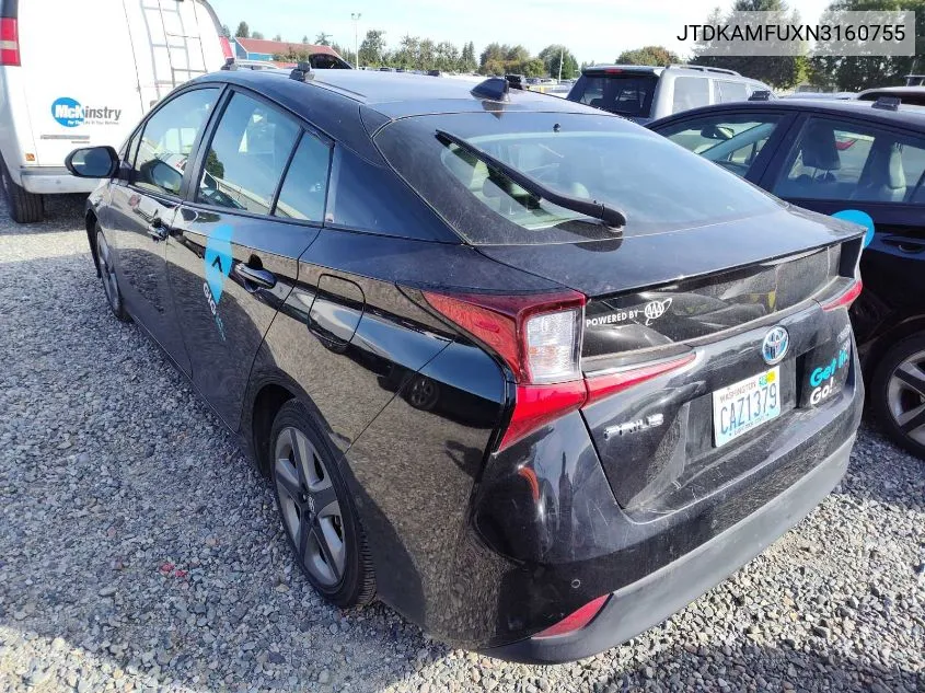 2022 Toyota Prius Xle VIN: JTDKAMFUXN3160755 Lot: 40673553