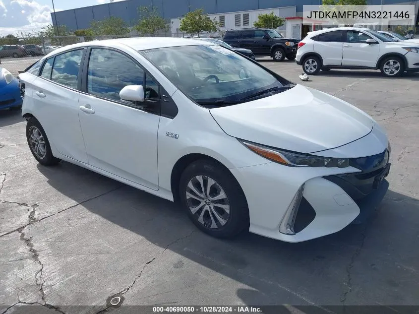 2022 Toyota Prius Prime Xle VIN: JTDKAMFP4N3221446 Lot: 40690050