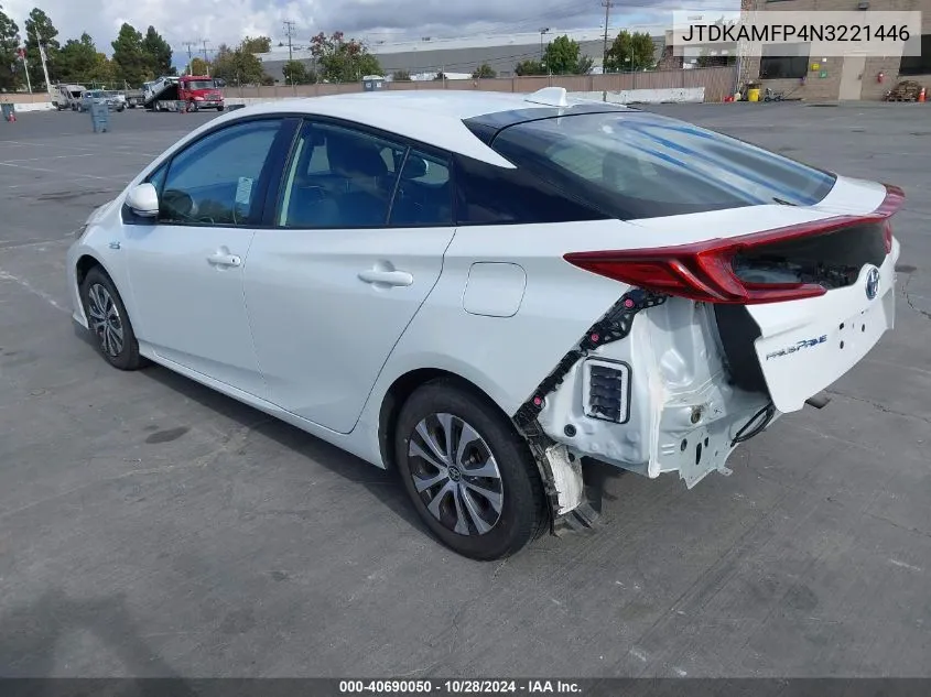 2022 Toyota Prius Prime Xle VIN: JTDKAMFP4N3221446 Lot: 40690050