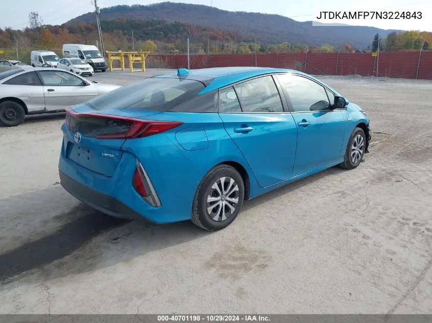 2022 Toyota Prius Prime Limited VIN: JTDKAMFP7N3224843 Lot: 40701198