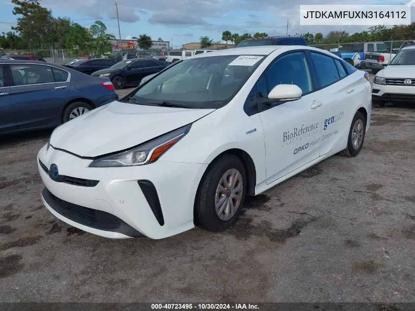 2022 Toyota Prius Le VIN: JTDKAMFUXN3164112 Lot: 40723495