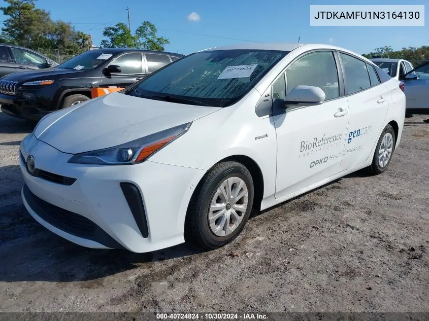 2022 Toyota Prius Le VIN: JTDKAMFU1N3164130 Lot: 40724824