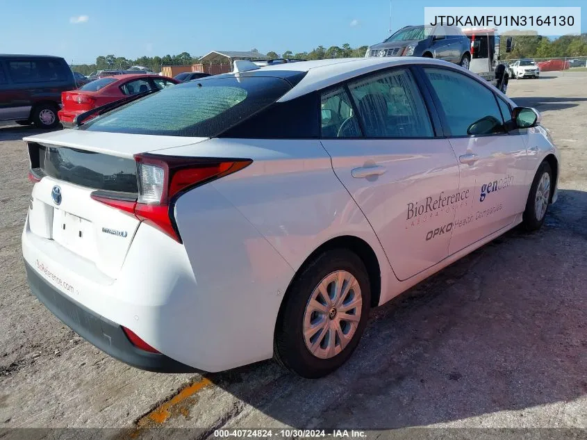 2022 Toyota Prius Le VIN: JTDKAMFU1N3164130 Lot: 40724824