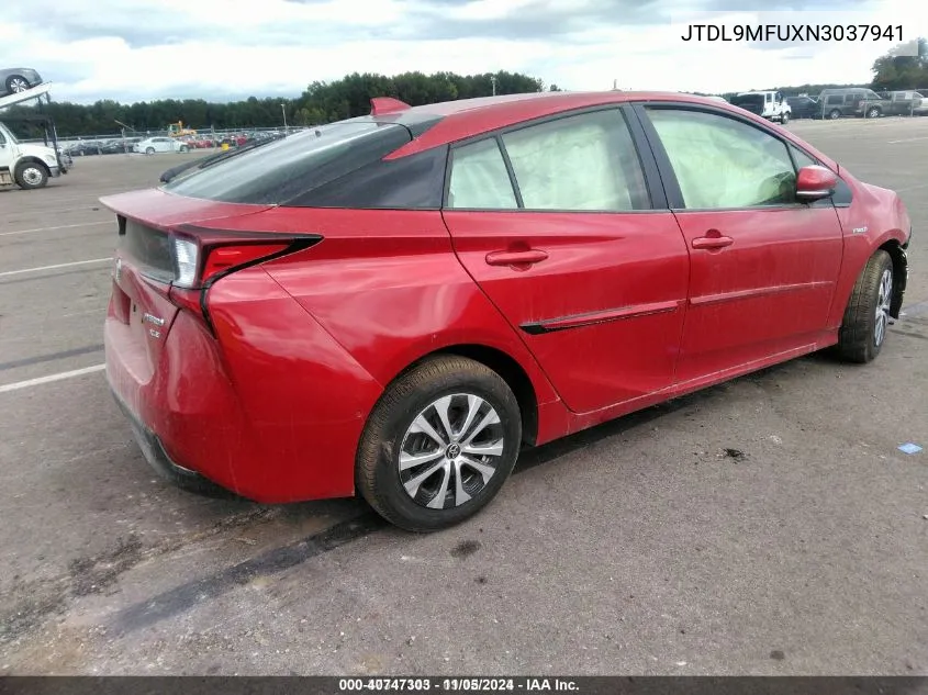 2022 Toyota Prius Xle Awd-E VIN: JTDL9MFUXN3037941 Lot: 40747303